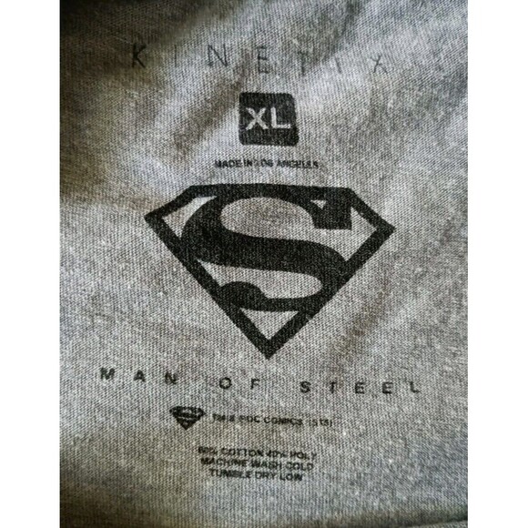 Superman Man Of Steel T-Shirt Men's XL Gray Short Sleeve - Picture 4 of 7